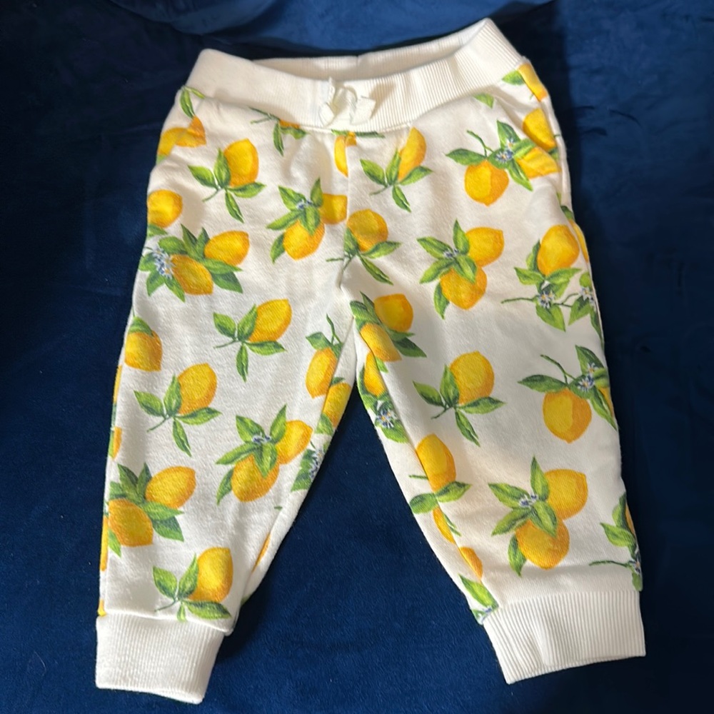 Girls lemon print sweat pants 18-24 mo